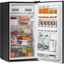 Black Under Counter Fridge 93L Small Fridge with Cooler Box, Interior Light