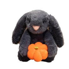 (Pumpkin Rabbit) Halloween Cape Theme Headphones Eggplant Pumpkin Rabbit Bear Plush Toy Doll