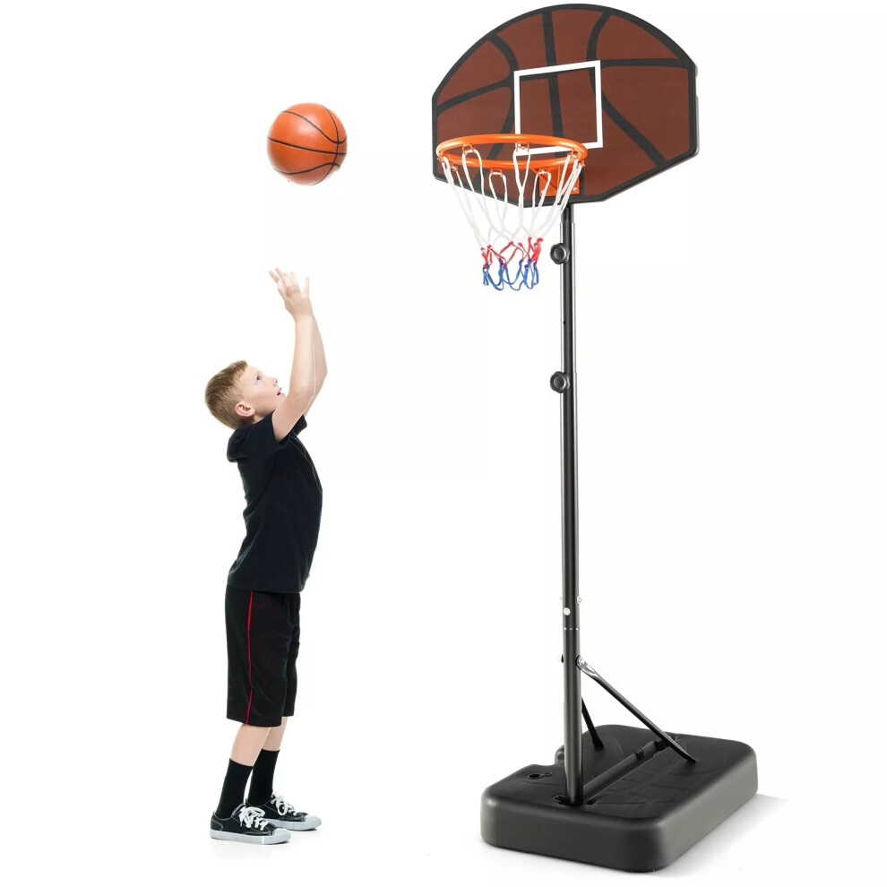 Height Adjustable Basketball Hoop Kids Portable Basketball Goal System