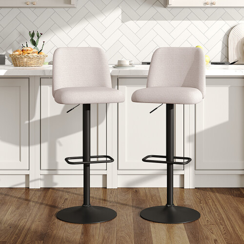 Living And Home 2 Set Swivel Counter Bar Stools with Mid Backrest 1