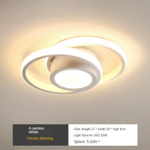 (Type A white) 3 Color Modern Ceiling Lamp, Square LED Ceiling Lights for Bedroom Hallway Office Kitchen Living Room