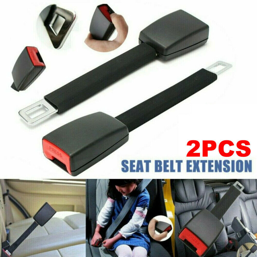 2X Universal Car Safety Seat Belt Extend Extension Auto Buckle Clip UK