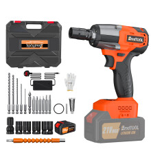(With 1 Battery) 21V Impact Wrench Power Brushless Impact Driver 300-650Nm with Battery Makita Compatible