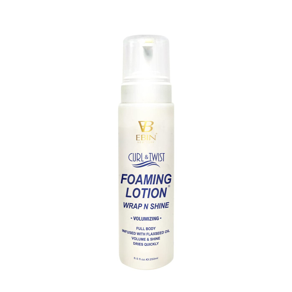 EBIN New York Curl & Twist Foaming Lotion - Volumizing 250ml |Moisturizing & Hydration|Natural Hair Shine|Defining Curls All Day Long|Dries Quick