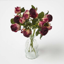 (Red, 1) HOMESCAPES Artificial Bouquet of Ivory Roses