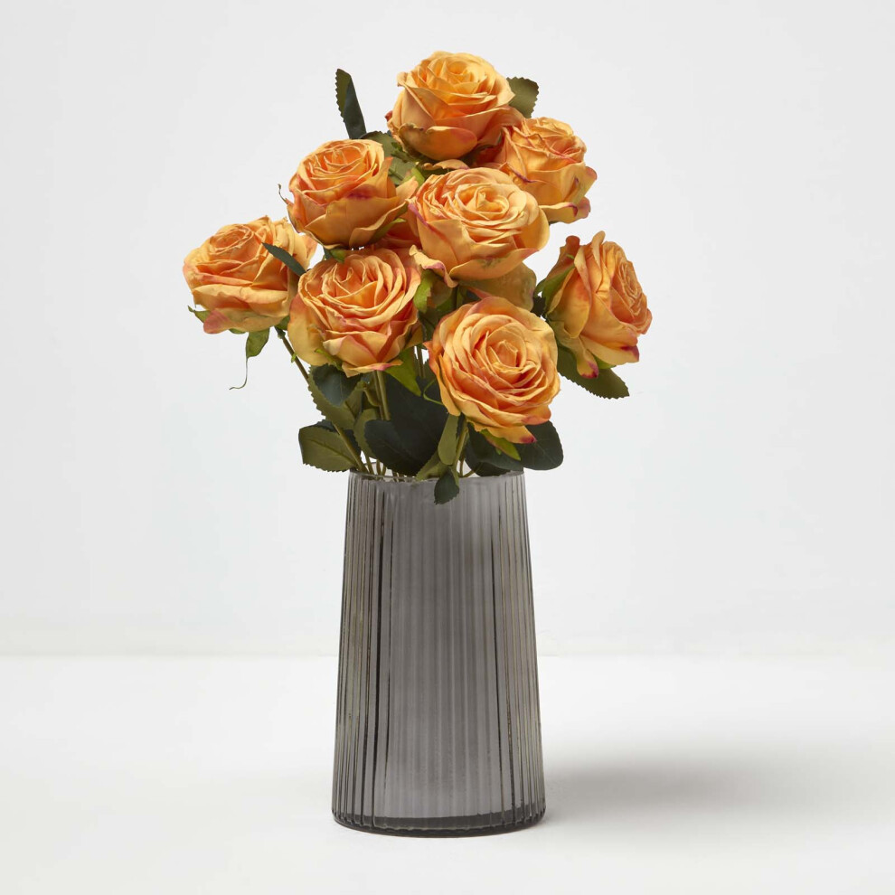 (Yellow, 1) HOMESCAPES Artificial Bouquet of Ivory Roses