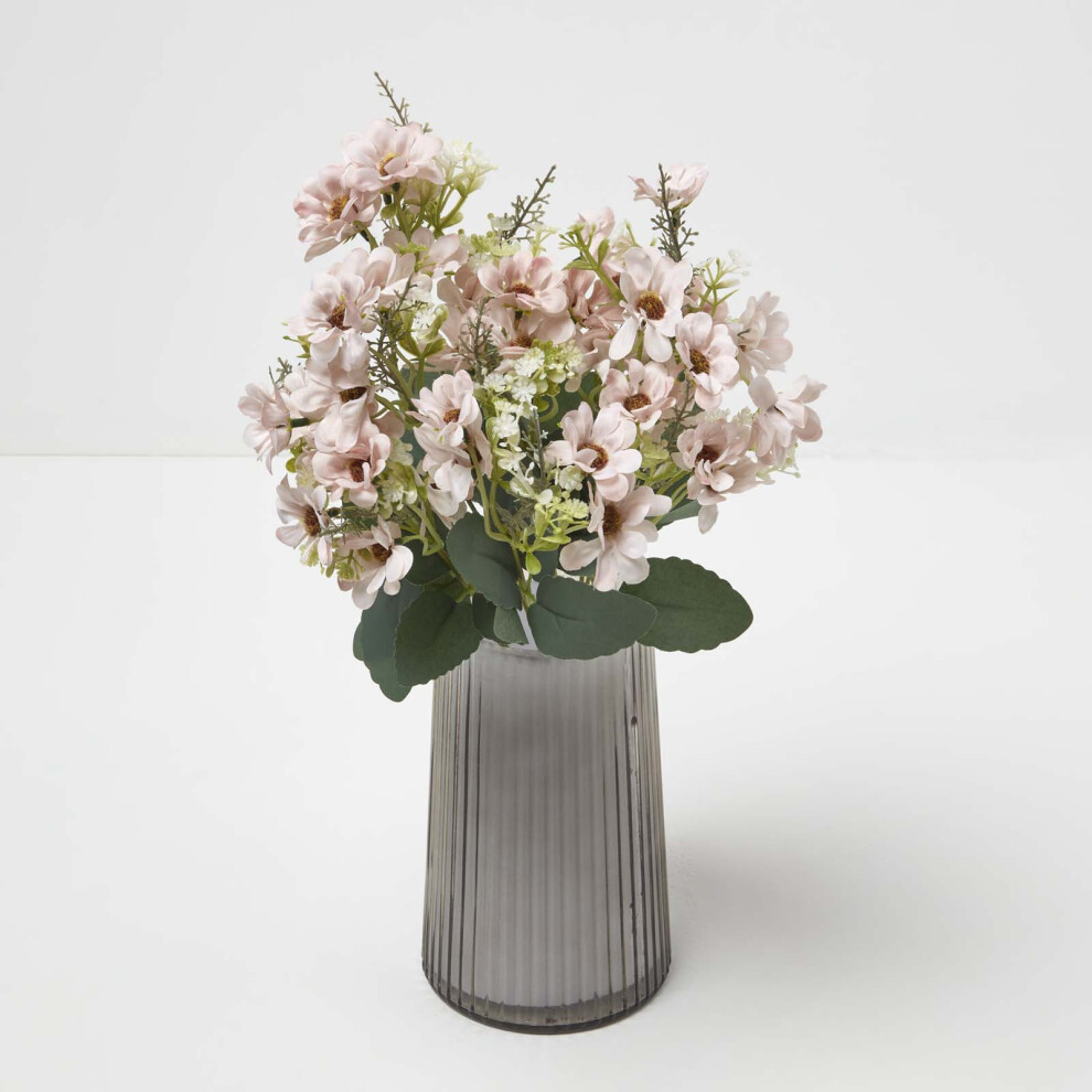 (Pink) HOMESCAPES Artificial Wild Daisy Cream Bouquet Flower, 46 cm