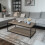 House of Home Rustic Coffee Table Grey with Metal Frame for Home Decor 100X50X 45cm 11