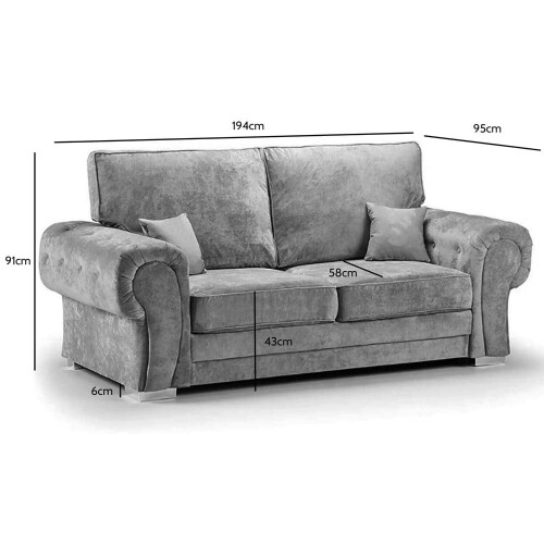 Verona High Back Grey Fabric 3+2 Seater Sofa Set 2