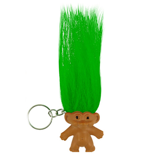 K/C TROLL 3.5CM W/HAIR 3 ASTD COLOURS