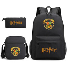 (Black 1) Harry Potter 3-Piece Backpack Set for Students Large Capacity Outdoor Bag