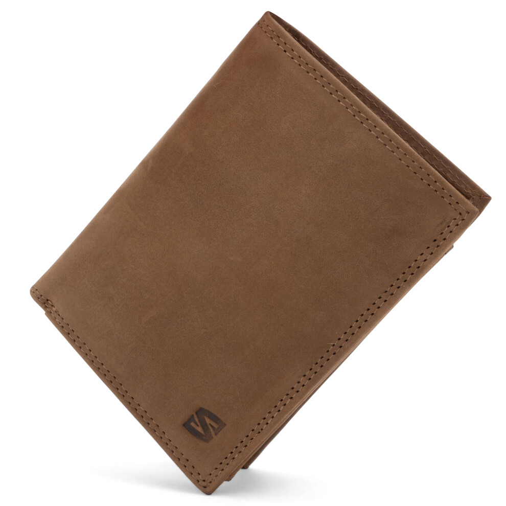 (Brown) SERASAR|Premium Leather Wallet for Men "Manager"