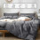 (Grey, Single 3PC Set) Duvet Cover Set with Pillowcases & Fitted Sheet 3