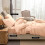 (Peach, Double 4PC Set) Duvet Cover Set with Pillowcases & Fitted Sheet 1