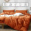 (Rust, Single 3PC Set) Duvet Cover Set with Pillowcases & Fitted Sheet 3