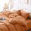 (Rust, King 4PC Set) Duvet Cover Set with Pillowcases & Fitted Sheet 3