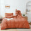 (Rust, Super King 4PC Set) Duvet Cover Set with Pillowcases & Fitted Sheet 1