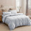 (Silver, Single 3PC Set) Duvet Cover Set with Pillowcases & Fitted Sheet 1