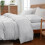 (Silver, King 4PC Set) Duvet Cover Set with Pillowcases & Fitted Sheet 4