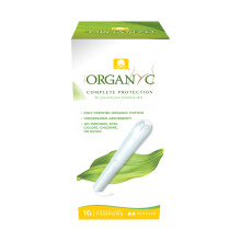 Organyc Tampons, Size Regular, For Moderate Flow, Very Soft Rounded Tip For An Easy, Gentle And Smooth Insertion, Highly Absorbent, 16'S