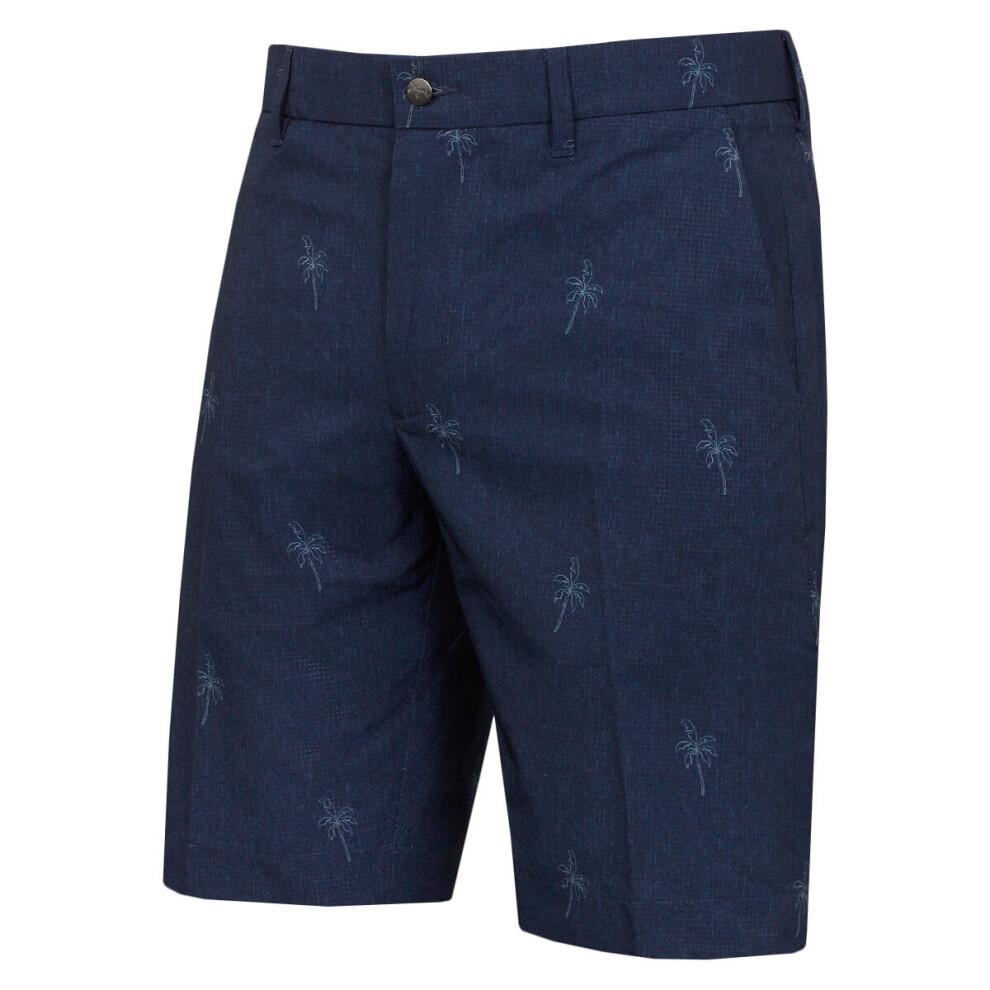 (30" Waist, Peacoat) Callaway Golf Mens Ergo Palm Print Opti-Dri Technology Shorts-image-OPC-PF56BCP-NEW