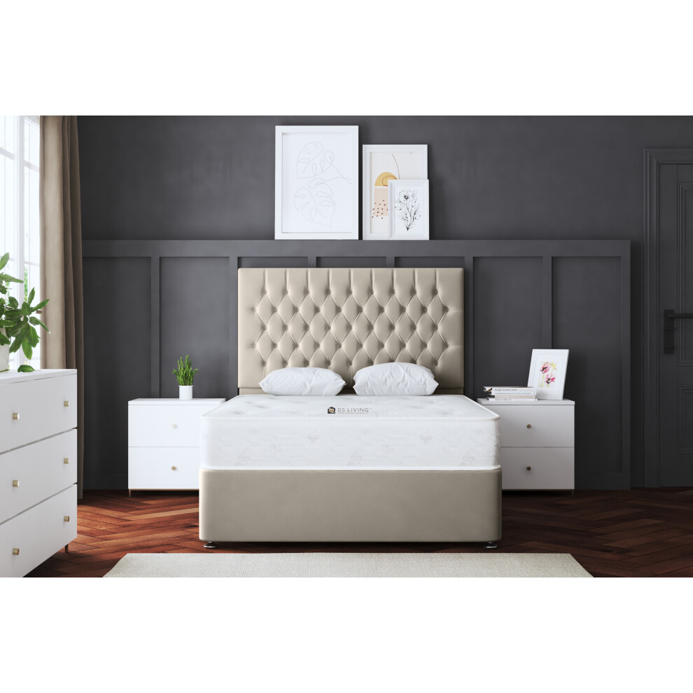 (Double, Cream) Seraphine Divan Upholstered Bed