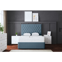 (Double, Blue) Seraphine Divan Upholstered Bed