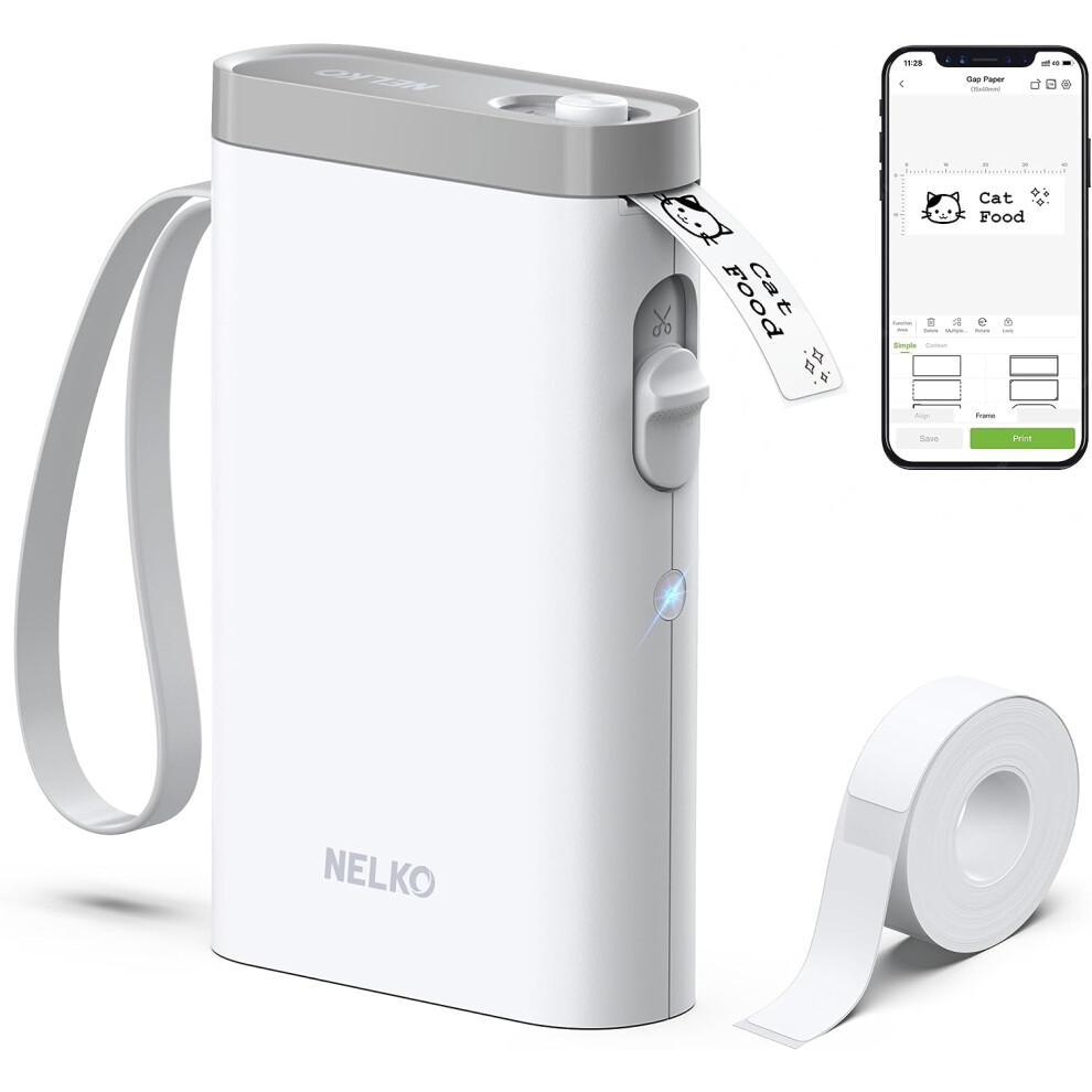 Nelko Label Maker Machine with Tape P21 Portable Bluetooth Label Printer Wireless Handheld Sticker Maker Mini Label Makers  Multiple Templates White