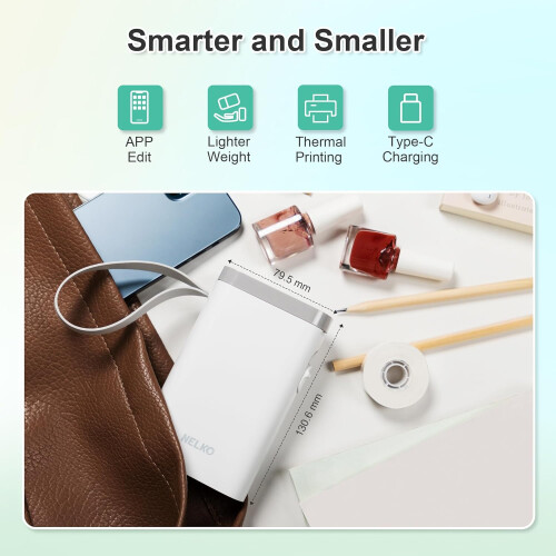 Nelko Label Maker Machine with Tape P21 Portable Bluetooth Label Printer Wireless Handheld Sticker Maker Mini Label Makers  Multiple Templates White 1