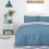 (Single, Teal) Printed Reversible Polycotton Textured Stripe Duvet Cover Set 3
