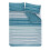 (Single, Teal) Printed Reversible Polycotton Textured Stripe Duvet Cover Set 4