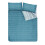 (Single, Teal) Printed Reversible Polycotton Textured Stripe Duvet Cover Set 5