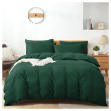 (Emerald Green, Single) Modern Duvet Cover Set Hotel Quality Fitted Bed Sheets & Pillowcases