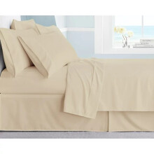(Beige, Pillowcases Pair) Duvet Cover Set with Pillowcases & Fitted Sheet
