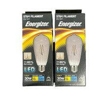 Energizer ST64 grey smokey E27 4.5w dimmable 320 lumen, Pack of 2