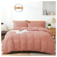 (Peach, Single) Modern Duvet Cover Set Hotel Quality Fitted Bed Sheets & Pillowcases