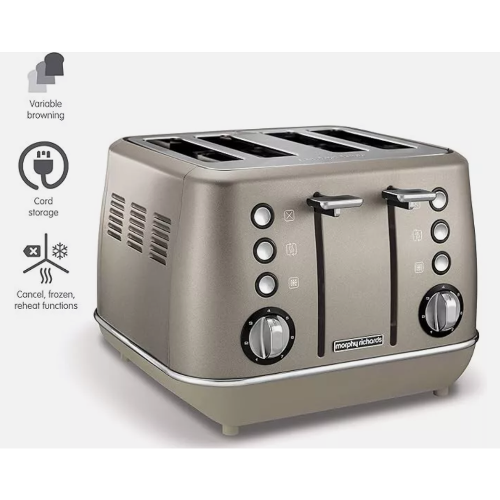 Morphy Richards Evoke 4 Slice Toaster Platinum 240103