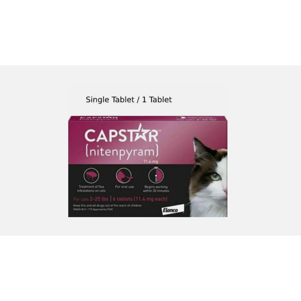 (Cat) 1 Tablet Capstar Flea Treatment for Cats & Dogs