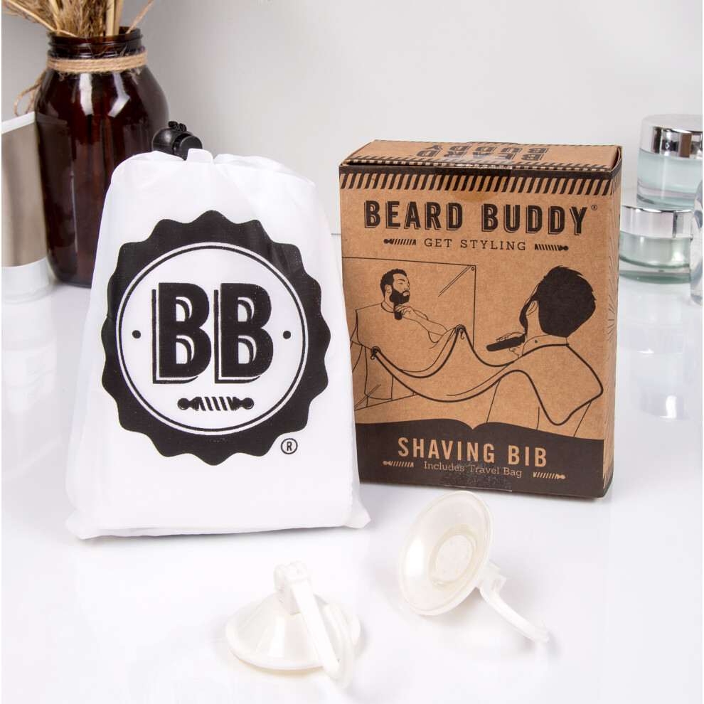 Fizz Creations Beard Grooming Shaving Apron. Attachable Shaving Bib & Travel Bag
