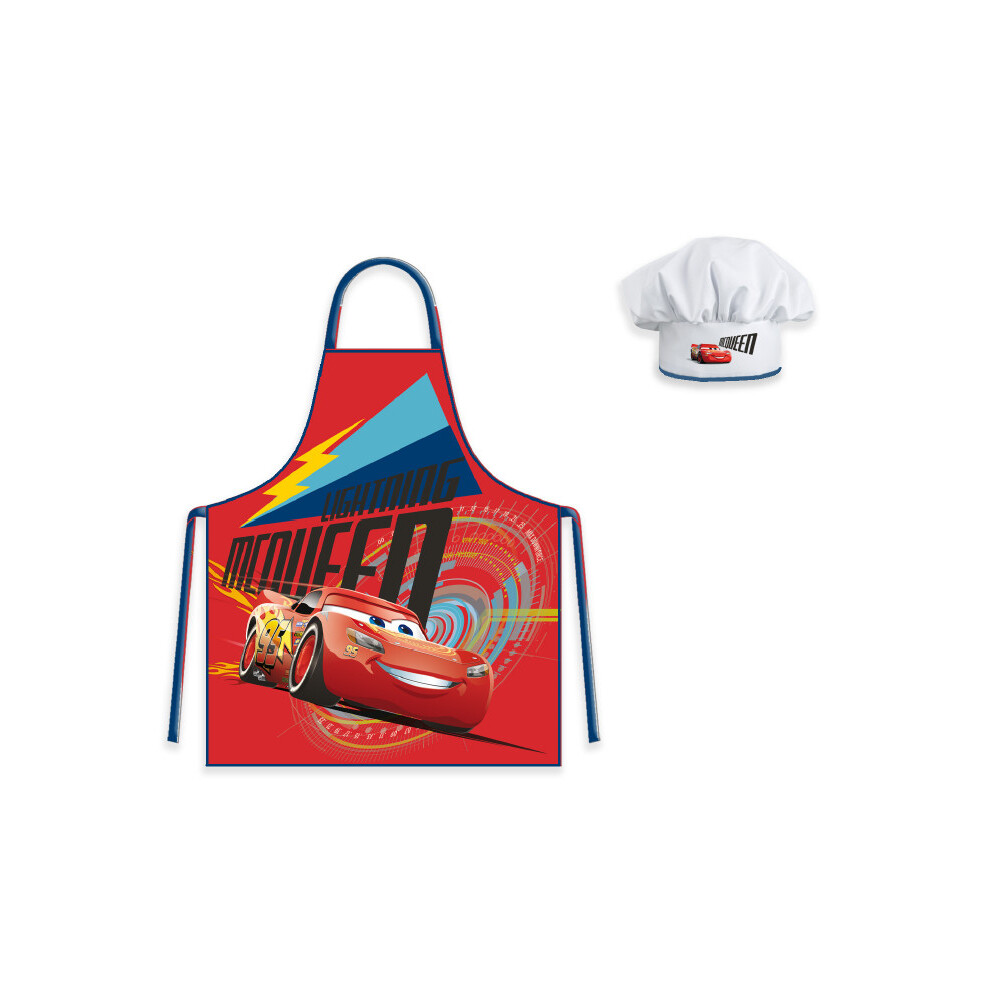 Disney Cars Lightning McQueen Apron and Chef's Hat Set Age 3-8 years