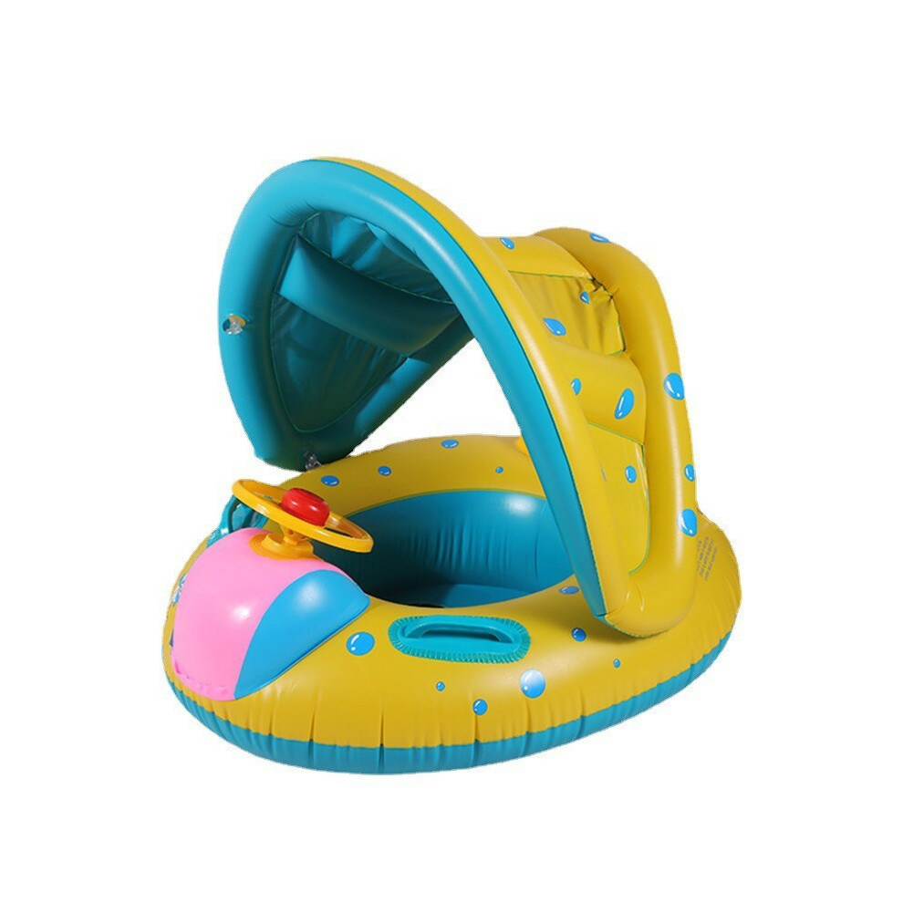 (Car) Baby Swimming Ring Sun Canopy Inflatable Toddler Float Swim Seat Aid Toy Tool