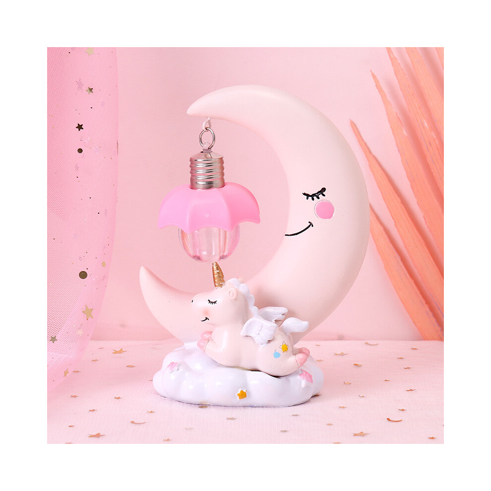 (Pink) Moon Creative Unicorn Night Light Fashion Cute Home Bedroom Decoration Gift