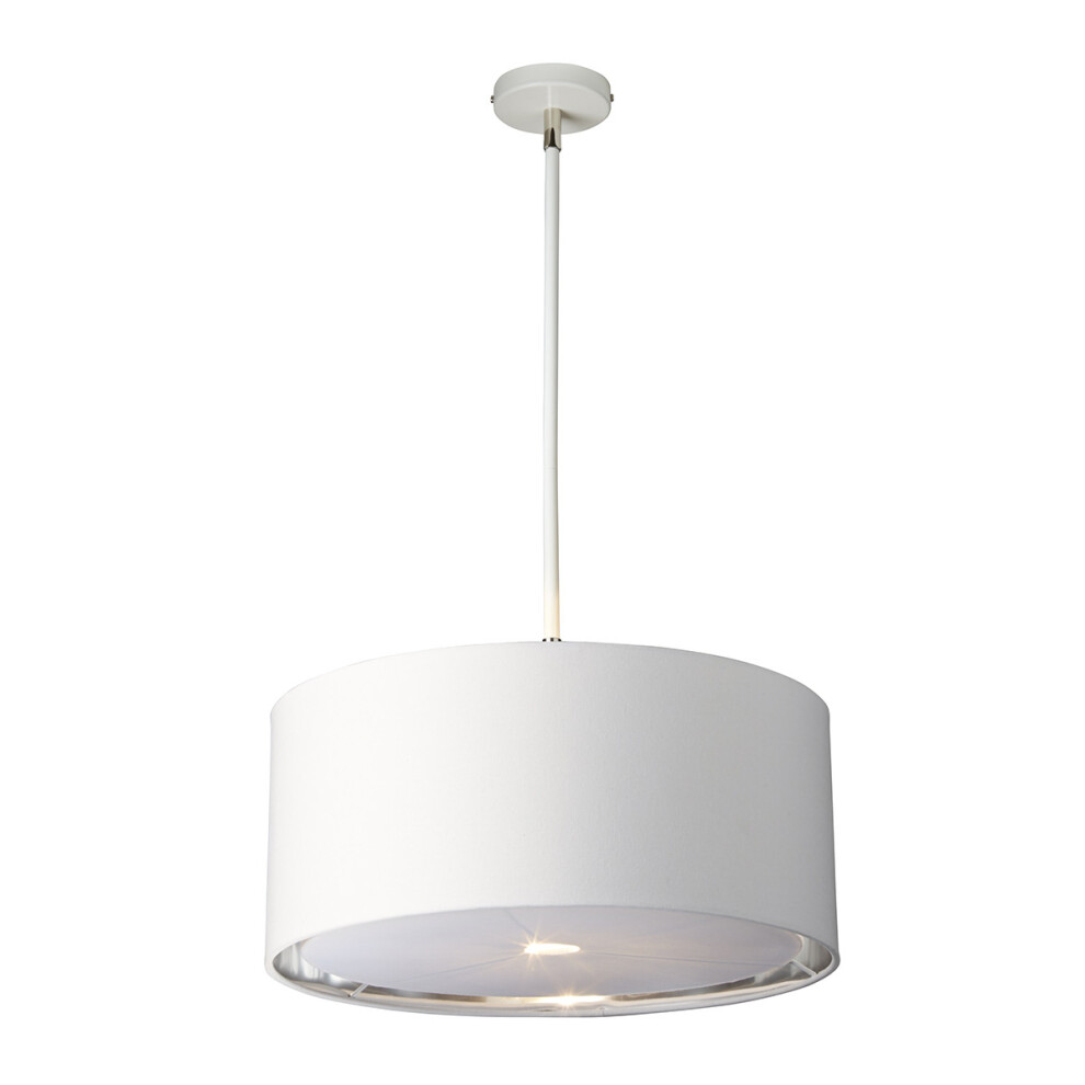 Elstead Balance - 1 Light Round Ceiling Pendant White, Nickel, E27-image-OPC-PF5JQPP-NEW