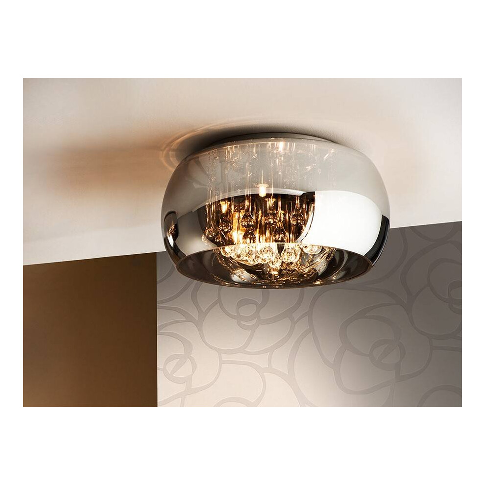 Schuller Argos - 5 Light Dimmable Crystal Flush Ceiling Light with Remote Control Chrome, Mirror, G9-image-OPC-PF5JRVZ-NEW