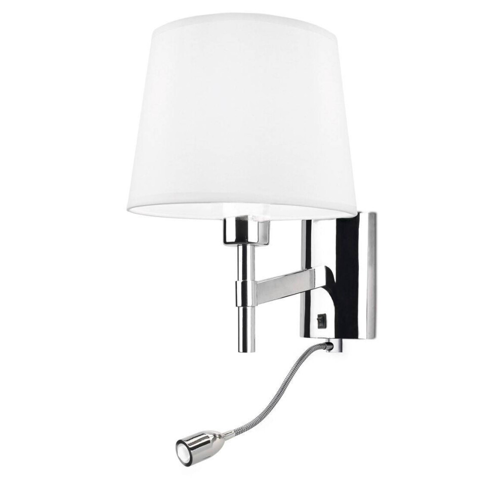 Leds-C4 Bristol - LED 2 Light Indoor Wall Light Chrome with Reading Lamp, E27