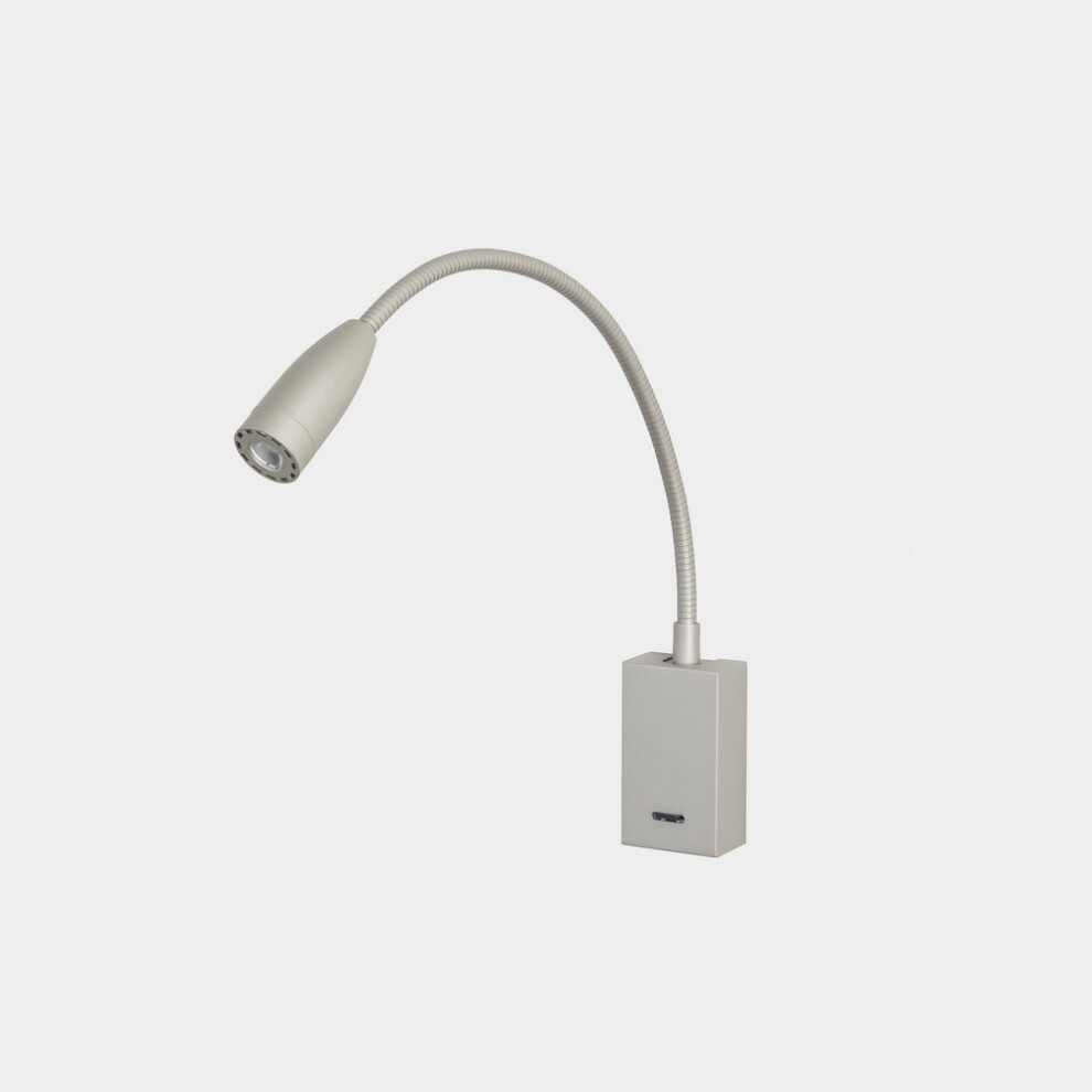 Energizer Leds C4 Bed Rectangular Led Reading Adjustable Arm Satin Nickel Ip20 2.2W 3000K Light