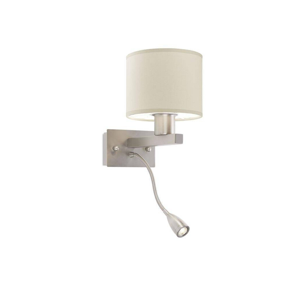 Leds-C4 Torino - LED 2 Light Indoor Wall Light Satin Nickel with Reading Lamp, E27