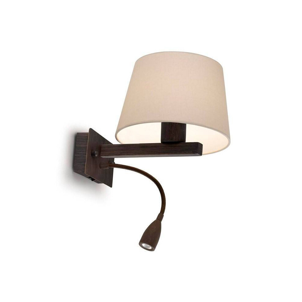 Leds-C4 Torino - LED 2 Light Indoor Wall Light Brown with Reading Lamp, E27