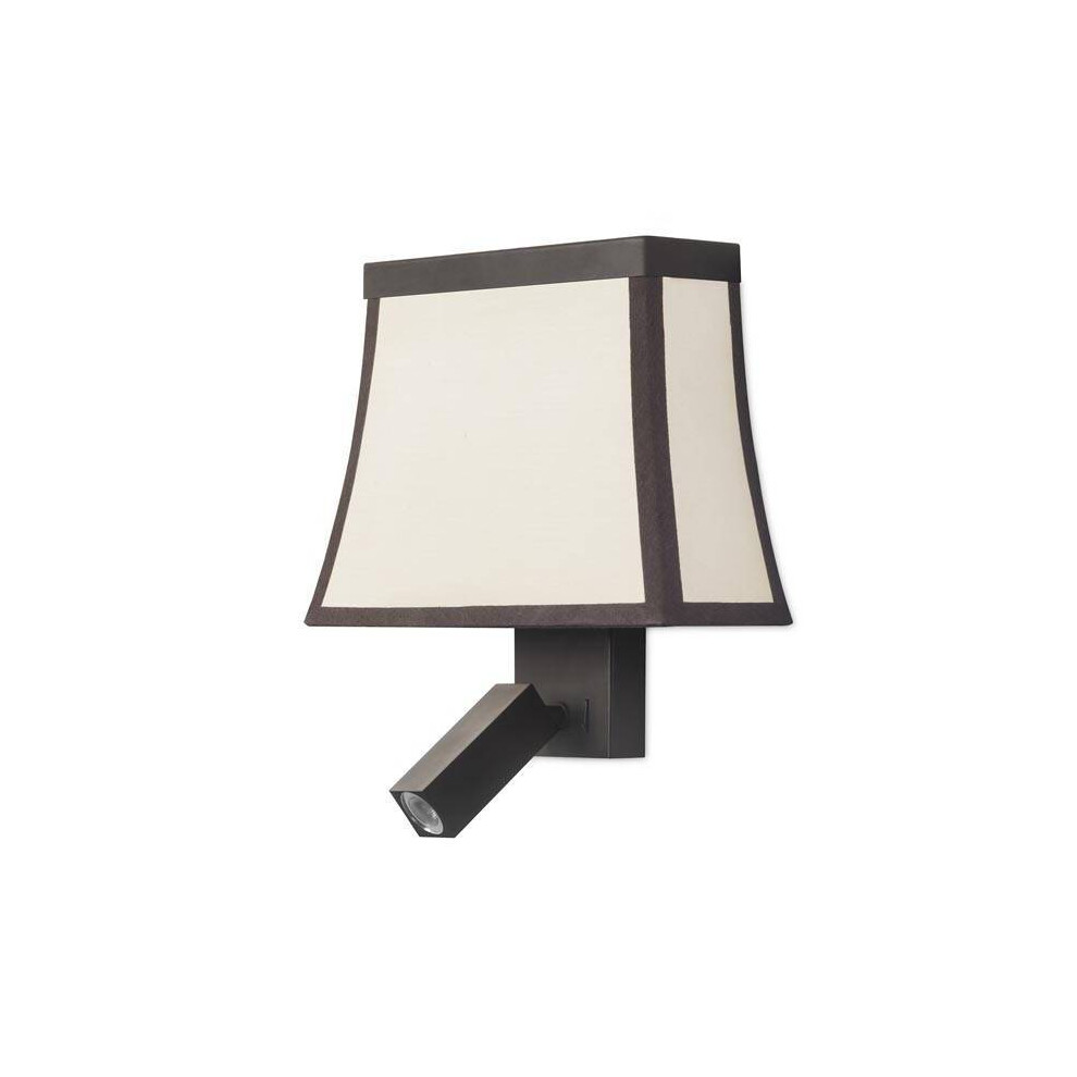 Leds-C4 - Indoor Wall Light Brown with Reading Lamp