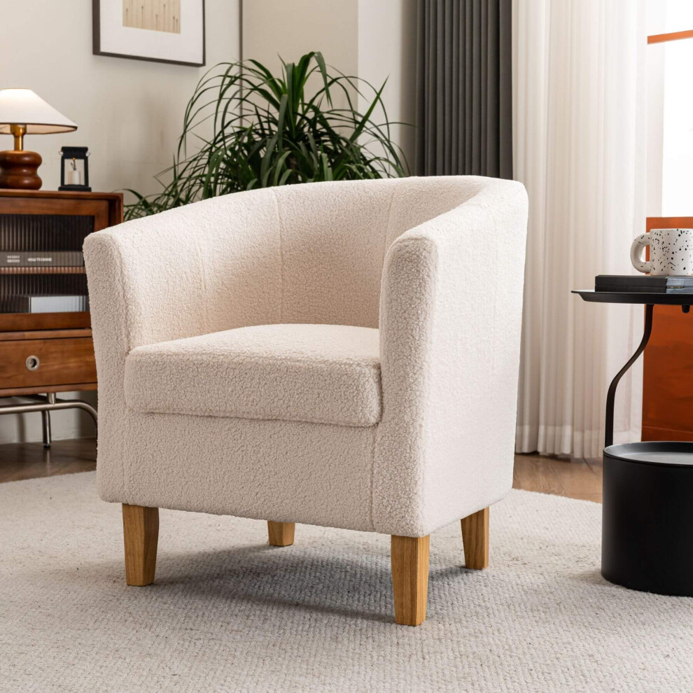 Bedford Boucle Fabric Accent Occasional Tub Chair Armchair